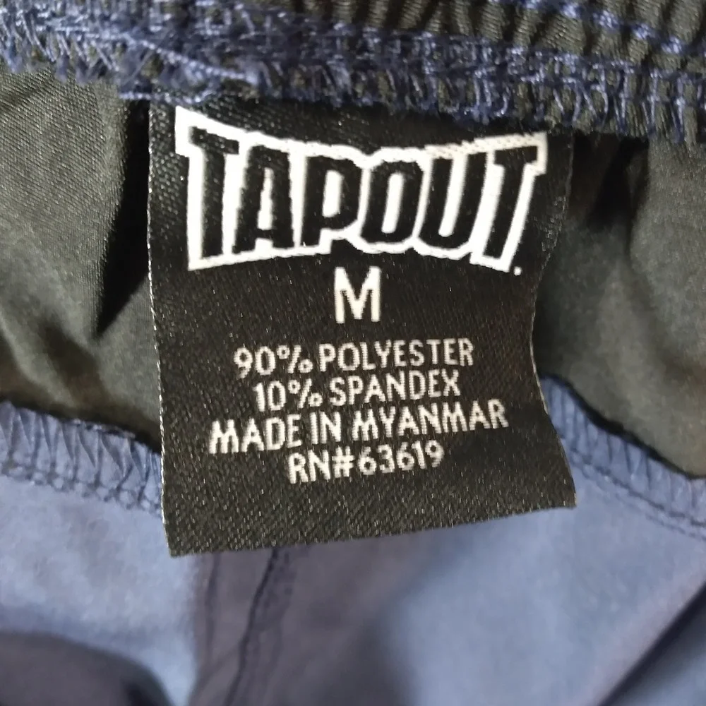 Tapout shorts men's medium blue‎ Dri-Fit Flex stretch Comfort waist sports gym
